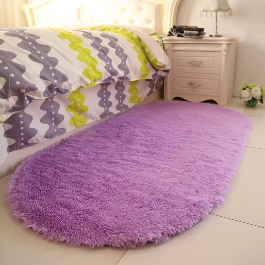 Anti-Skid Oval Shaped Furry Center Rugs