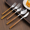 30 Piece Set of Wooden Handle Cutlery
